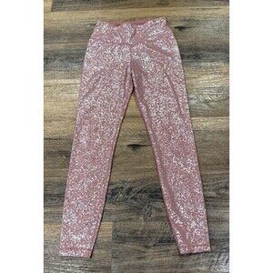 Sweaty Betty Goddess terrazzo foil pink silver metallic full length leggings  XS